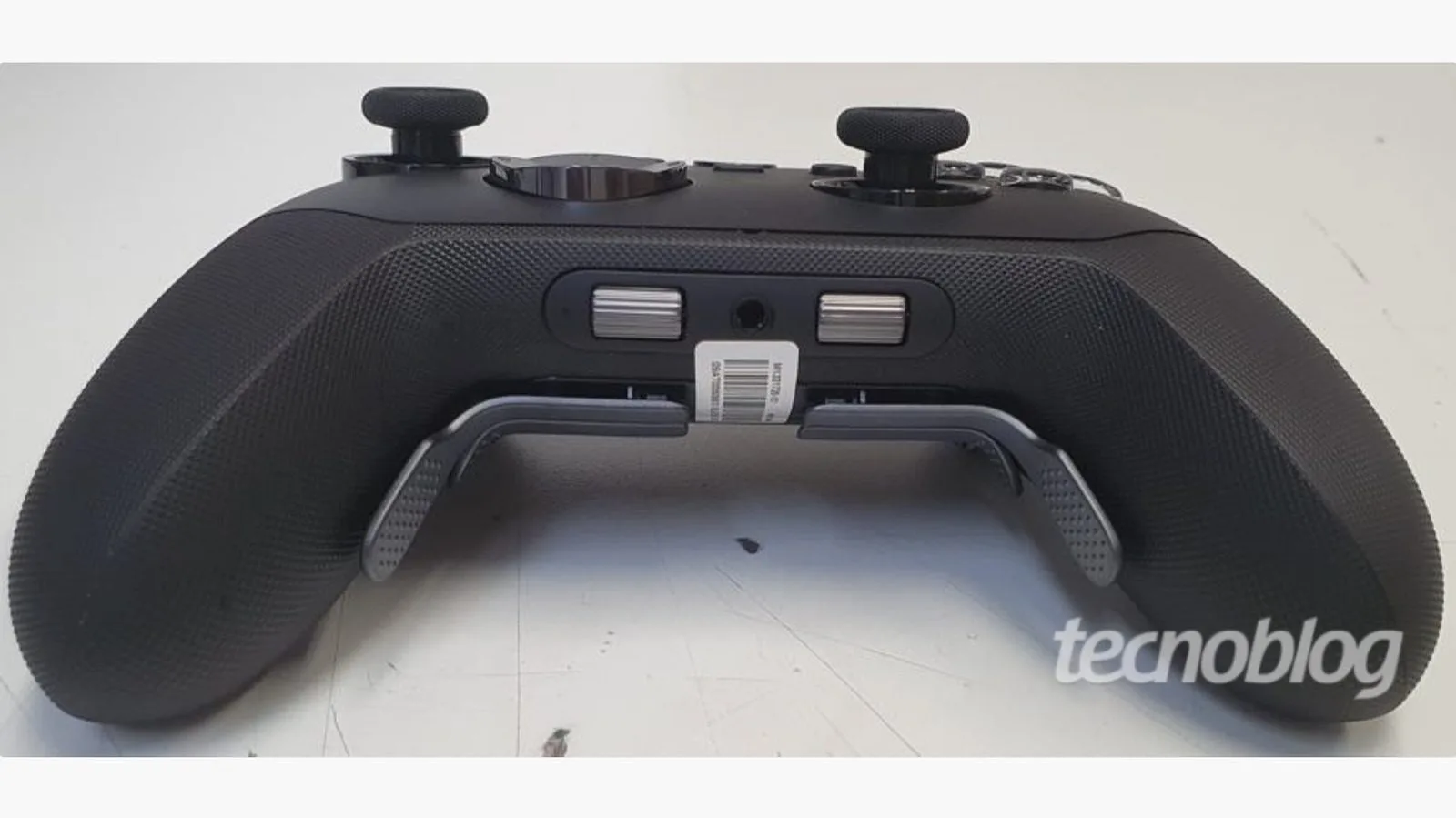Close-up of leaked Xbox Elite Controller Series 3 showing redesigned back paddles and grip